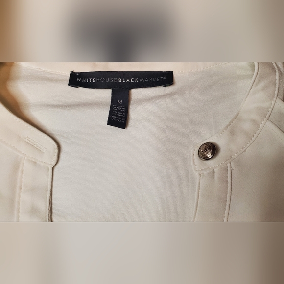 White House Black Market Cream Ruffle Button Blouse Size:M - Picture 5 of 7